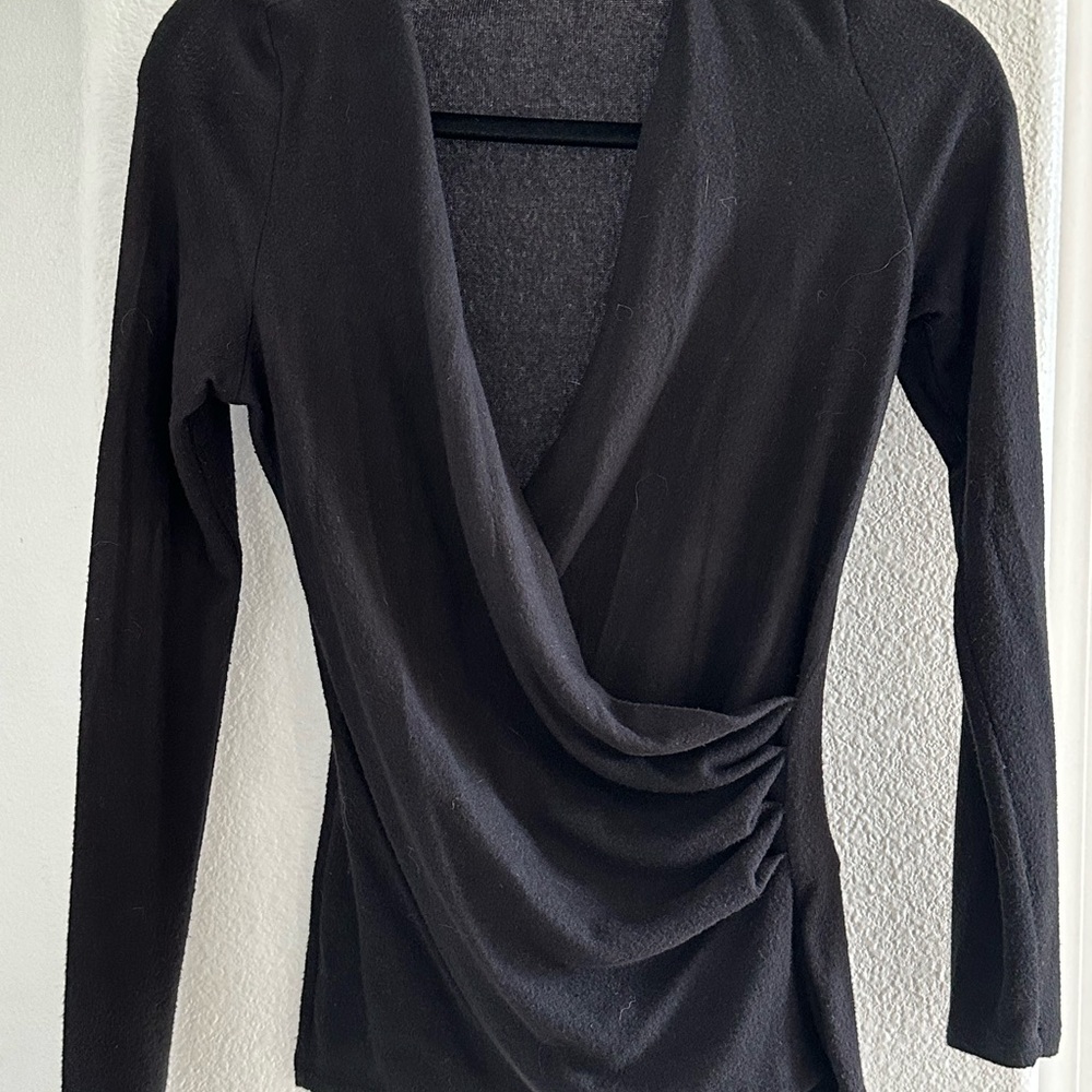 Daily Look Box Black Drape Neck Blouse
